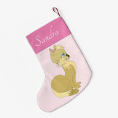 Personalisierter Name Weihnachts-Strumpf mit Cat Kleiner Weihnachtsstrumpf (Rückseite (Hängend))