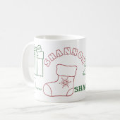 Personalisierter Name Weihnachts-Tasse Kaffeetasse (Vorderseite Links)