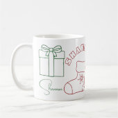 Personalisierter Name Weihnachts-Tasse Kaffeetasse (Links)
