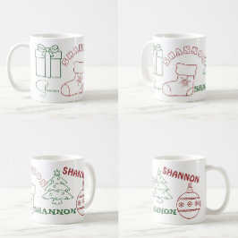 Personalisierter Name Weihnachts-Tasse Kaffeetasse