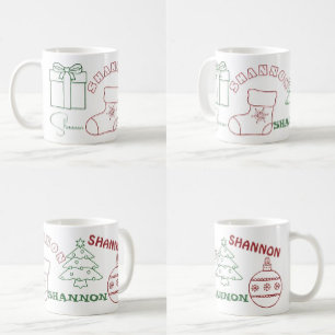 Personalisierter Name Weihnachts-Tasse Kaffeetasse