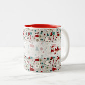 Personalisierter Name Weihnachtsbriefe Zweifarbige Tasse (VorderseiteRechts)