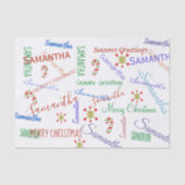 Personalisierter Name Weihnachtsfeiertag Seidenpapier (Vorderseite)