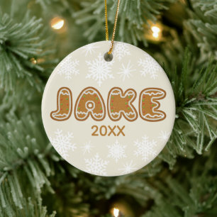 Personalisierter Name Weihnachtsgebäck Keramik Ornament