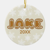 Personalisierter Name Weihnachtsgebäck Keramik Ornament (Vorne)