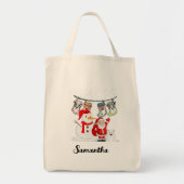 Personalisierter Name Weihnachtsgeschenk Santa Sch Tragetasche (Vorne)