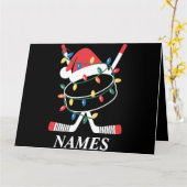 Personalisierter Name Weihnachtshockey Xmas Weihna Karte (Gelbe Blume)