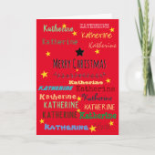Personalisierter Name Weihnachtskarte Karte (Vorderseite)