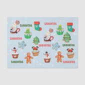 Personalisierter Name Weihnachtskochtopf Seidenpapier (Vorderseite)