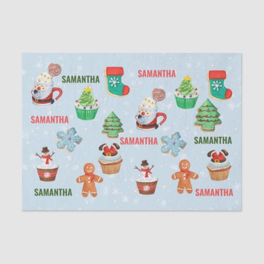 Personalisierter Name Weihnachtskochtopf Seidenpapier (Vorderseite)