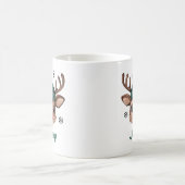 Personalisierter Name Weihnachtsmann Reindeer Gree Kaffeetasse (Mittel)