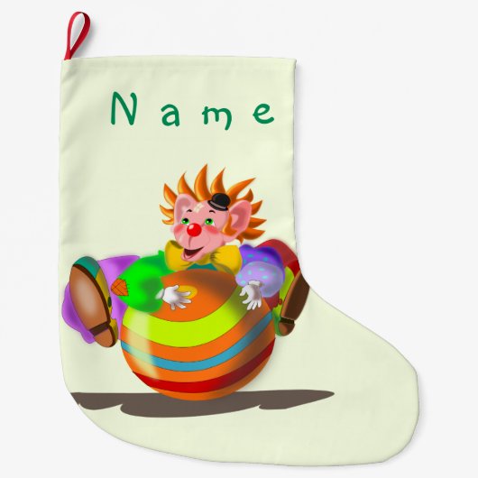 Personalisierter Name Weihnachtsmann Strumpf mit C Großer Weihnachtsstrumpf (Vorderseite)