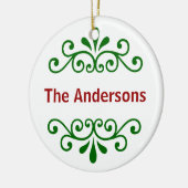 Personalisierter Name Weihnachtsschmuck in Grün (Links)