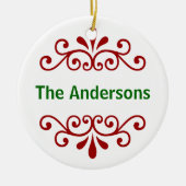 Personalisierter Name Weihnachtsschmuck in Rot (Vorne)