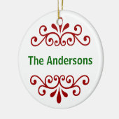 Personalisierter Name Weihnachtsschmuck in Rot (Links)