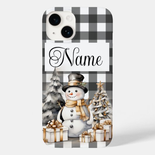 Personalisierter Name Weihnachtsschneefahrer Case-Mate iPhone Hülle (Rückseite)