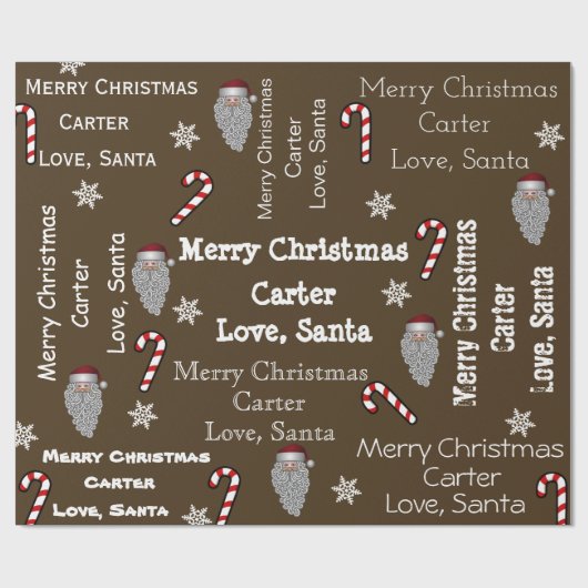 Personalisierter Name WeihnachtsWeihnachtsnachtsna Geschenkpapier (Flach)
