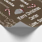 Personalisierter Name WeihnachtsWeihnachtsnachtsna Geschenkpapier (Ecke)