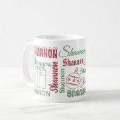 Personalisierter Name Weihnachtszeit Tasse (Vorderseite Links)