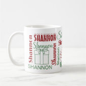 Personalisierter Name Weihnachtszeit Tasse (Links)