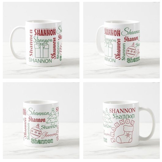 Personalisierter Name Weihnachtszeit Tasse