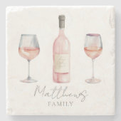 Personalisierter Name Wein Steinuntersetzer (Vorderseite)