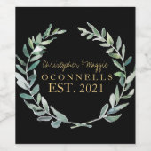 PERSONALISIERTER NAME WEINFLASCHE LETZTER NAME WED WEINETIKETT (Einzelnes Label)