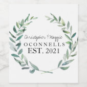 PERSONALISIERTER NAME WEINFLASCHE LETZTER NAME WED WEINETIKETT (Einzelnes Label)