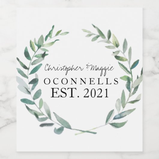 PERSONALISIERTER NAME WEINFLASCHE LETZTER NAME WED WEINETIKETT (Einzelnes Label)