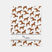 Personalisierter Name Weißboxenmuster Fleecedecke (Vorderseite)