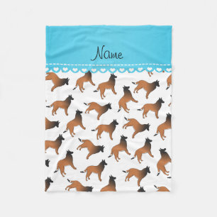 Personalisierter Name: weiße belgische Tervuren-Hu Fleecedecke