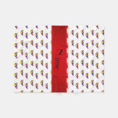 Personalisierter Name weiße Billardkugeln roter St Fleecedecke (Vorderseite (Horizontal))