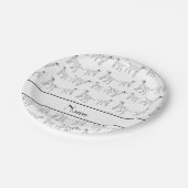 Personalisierter Name: Weiße dalmatinische Hunde Pappteller (Schrägansicht)