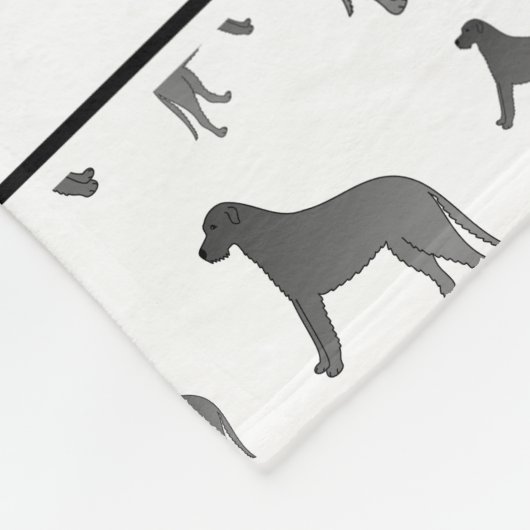 Personalisierter Name: Weiße Irische Wolfshunde Fleecedecke (Ecke)