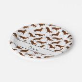 Personalisierter Name Weiße Korgi-Kardigan-Hunde Pappteller (Schrägansicht)