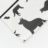 Personalisierter Name: weiße Schipperke-Hunde Fleecedecke (Ecke)