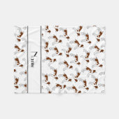 Personalisierter Name Weiße Spantikhunde Fleecedecke (Vorderseite (Horizontal))