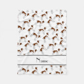 Personalisierter Name Weiße Spantikhunde Fleecedecke (Vorderseite)