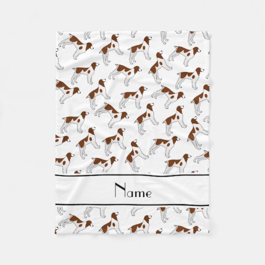 Personalisierter Name Weiße Spantikhunde Fleecedecke (Vorderseite)