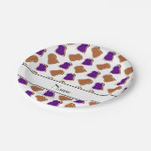 Personalisierter Name Weißer Erdnussbutter-Gelee Pappteller (Schrägansicht)