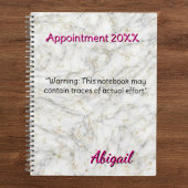 Personalisierter Name Weißer Goldmarmor Ernennung Planer