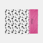 Personalisierter Name Weißer Papillon Fleecedecke (Vorderseite (Horizontal))