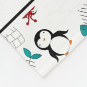 Personalisierter Name Weißer Pinguin Iglu Fisch Ti Fleecedecke (Ecke)