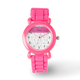 Personalisierter Name Weißer Regenbogen Einhorn Armbanduhr