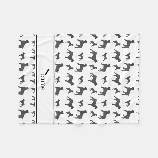 Personalisierter Name Weißer Schnauzer Fleecedecke (Vorderseite (Horizontal))