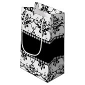 Personalisierter Name Weißer Schwarzdampfer Kleine Geschenktüte (Rückseite Schrägansicht)