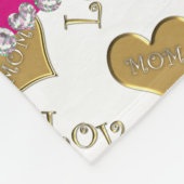 Personalisierter Name Weißgoldherzen Mama Liebe Fleecedecke (Ecke)