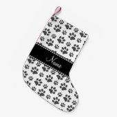 Personalisierter Name Weißhundpfoten Kleiner Weihnachtsstrumpf (Vorderansicht (hängend))