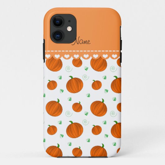 Personalisierter Name: Weißorange-Kürbis Case-Mate iPhone Hülle (Rückseite)
