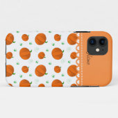 Personalisierter Name: Weißorange-Kürbis Case-Mate iPhone Hülle (Rückseite (Horizontal))